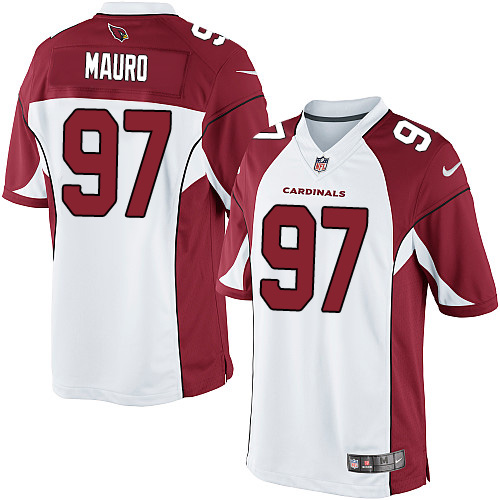 Men's Limited Josh Mauro Nike Jersey White Road - #97 NFL Arizona Cardinals